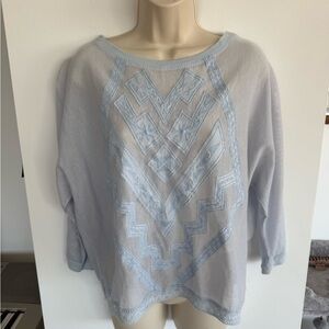 Meadow Rue Sky Blue Knit Top